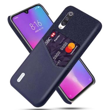 Imagem de Capa para Xiaomi Mi 9 Lite,Tela e tampa de couro PU,Antideslizante,360°cobertura completa à prova de choque com 1 slot de cartão atrás,Prevenção de queda-Blue