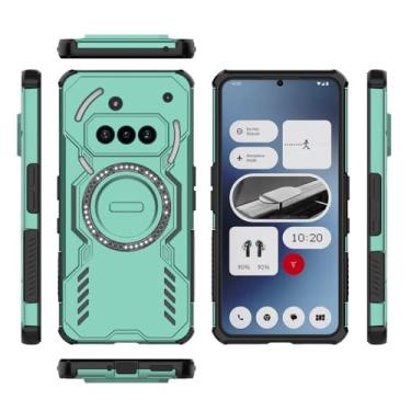 Imagem de Elubugod Capa compatível com Nothing Phone 3A, compatível com MagSafe, compatível com Nothing Phone (3a) 5G A059 Dissipação Cool Anti-queda Capas para celular verde