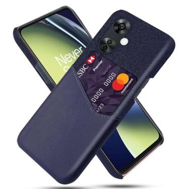 Imagem de Capa para Oneplus Nord CE3,Tela e tampa de couro PU,Antideslizante,360°cobertura completa à prova de choque com 1 slot de cartão atrás,Prevenção de queda-Blue