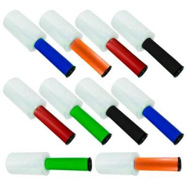 Imagem de Filme Stretch 100mm com Cabo Giratório  50 Rolos de 150m Embalagem Fác