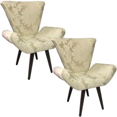 Imagem de Kit Duas Poltronas Decorativa Elegance 134 Bege - Sua Casa Decor