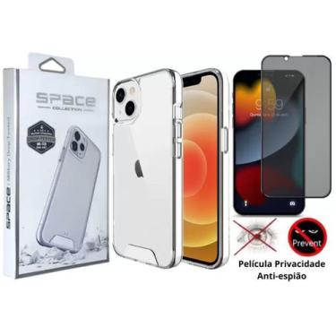Imagem de Capa Capinha Clear Case + Película Privacidade 3D de Vidro para Iphone