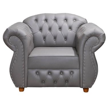 Imagem de Poltrona Chesterfield Merlô Via Encanto Courano Cinza