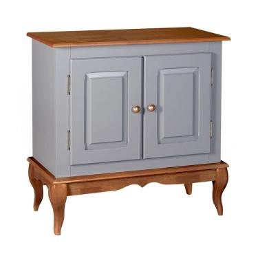 Imagem de Gabinete para Banheiro 2 Porta com Pés Luiz XV Dália 3050 Linz Móveis - Cinza/Imbuia Glazer