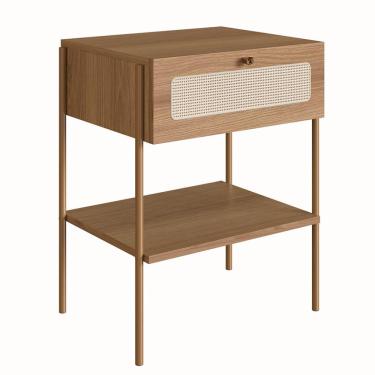 Imagem de Mesa de Cabeceira Oslo 1 Gaveta Hanover e Dourada