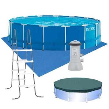 Imagem de Kit Completo Piscina Intex 16.805 Litros Estrutural Armação, 110V
