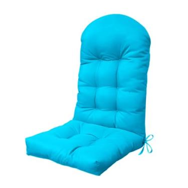 Imagem de BCKNT Almofada de cadeira Adirondack, 111 x 48 x 12 cm, almofada de cadeira de balanço engrossada ampliada com tecido à prova de respingos, suporte alto para as costas com laços