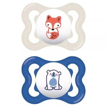 Imagem de Kit com 2 Chupetas Supreme Bico de Silicone 0m+ Azul - MAM