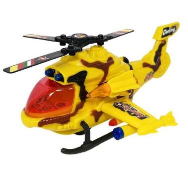 Imagem de Helicóptero Brinquedo Infantil Exército Militar Luz Som Anda - STORE S