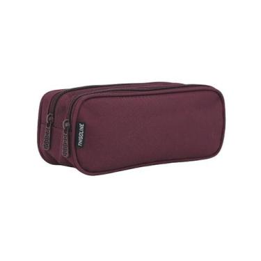 Imagem de Estojo duplo para lápis feminino - e-002 - vinho - Thigoline, Vinho