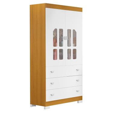 Imagem de Guarda Roupa Infantil New Katatau 2 Portas e 3 Gavetas - Reller Móveis Branco Fosco/Savana
