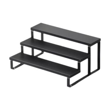 Imagem de kowaku Suporte de madeira para exibição, organizador de joias, escada de madeira, peitoril de janela simples, suporte para plantas, prateleira de, Preto