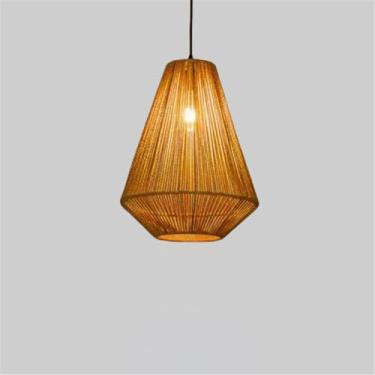 Imagem de Industrial Estilo Retro Corda De Cânhamo Pendente Lâmpada Personalidade Criativo Internet Bar Café Restaurante Quarto Roupa Loja Balcão Bar Candelabro (P D35CM)