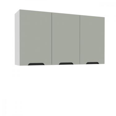 Imagem de Armário Aéreo 3 Portas 120cm Meena Politorno Móveis - Branco/Verde