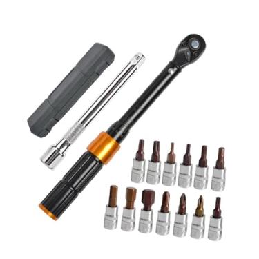 Imagem de IEUDNS Chave de torque para bicicleta 1/4, acessório profissional compacto em aço cromo vanádio, kit de ferramentas de manutenção de precisão para bicicleta