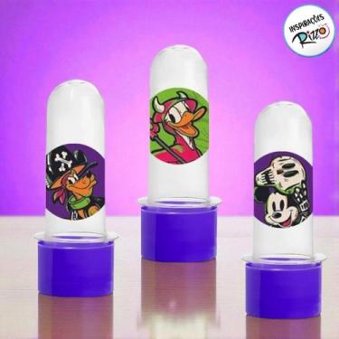 Imagem de Kit Mini Tubete e Adesivo Lembrancinha Festa Halloween Disney - 30 uni