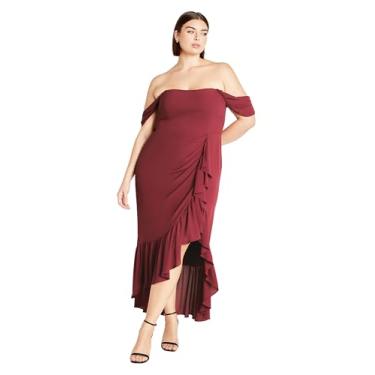 Imagem de City Chic Vestido maxi rosabella plus size com ombros de fora em granada, Granada, 25 Plus Size