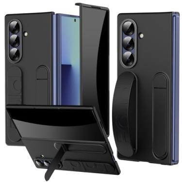 Imagem de YQODSZ Capa para Samsung Galaxy Z Fold 7 com alça de dedo, capa de celular fina de corpo inteiro com protetor de tela de privacidade, recurso de suporte, anel de câmera feminina e feminina para Z Fold