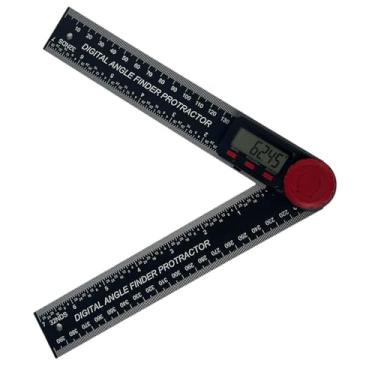 Imagem de Esquirla Goniômetro digital com visor rápido, transferidor digital LCD de 200 mm e inclinômetro para reforma e fabricação de móveis, Preto