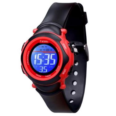 Imagem de Relógio digital infantil Facasu à prova d'água com cronômetro de alarm
