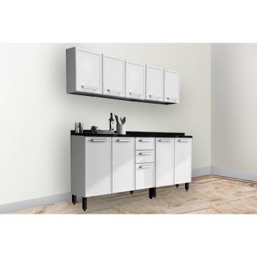 Imagem de Cozinha Completa Gourmet 4 Peças (2Aéreos+2Balcões) C4P69 Branco - Bertolini