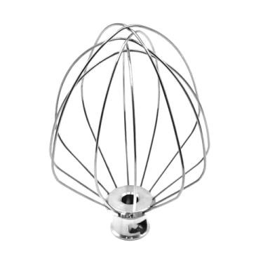 Imagem de Batedor de aço inoxidável KN256, compatível com batedeira KitchenAid 6 Qt Bowl, acessório de chicote de 6 fios serve para KP26, KL26, KD26, KSM6521, lavável na lava-louças, resistente, sem resíduo