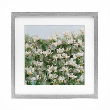 Imagem de Stupell Industries Daisy Field in Springtime Impressão emoldurada cinza design sob vidro por Emma Bell, 40,6 x 40,6 cm