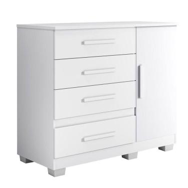 Imagem de Cômoda New Florença 4 Gavetas 1 Porta Com Sapateira -benetil Branco