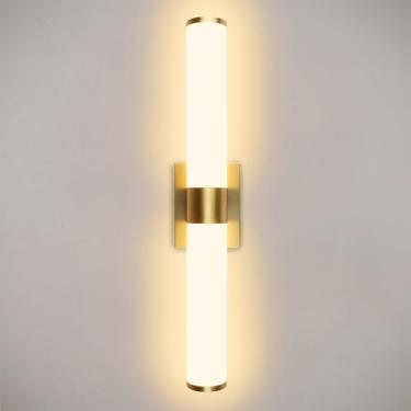 Imagem de Kalium Arandelas de parede modernas de 61 cm, luzes reguláveis para banheiro, iluminação interna de LED branco quente 3000K para banheiro, escadas, sala de estar, quarto. Com fio.