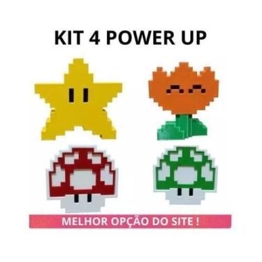 Imagem de Kit Com 4 Power Up Super Mario Presente Colecionáveis Gamers - Viza 3D