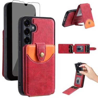 Imagem de Asuwish Capa de celular para Samsung Galaxy A15 5G/4G capa carteira celular compatível com Magsafe protetor de tela de vidro temperado Slim Stand suporte de cartão de crédito proteção ranhura A 15 G5