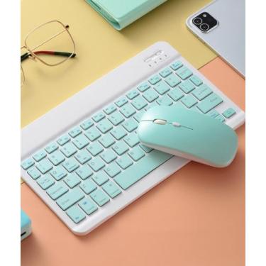 Imagem de Combinação de teclado e mouse sem fio Diyeeni Cute Bluetooth Green
