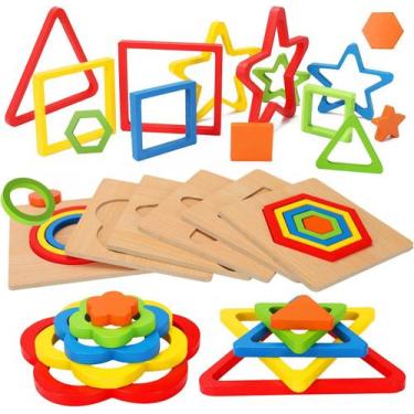 Imagem de Jogos de quebra-cabeças para crianças Brinquedos de madeira Montessori