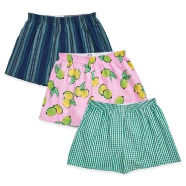 Imagem de Shorts de pijama Cinvik Boxer Sleep Shorts femininos de algodão verde