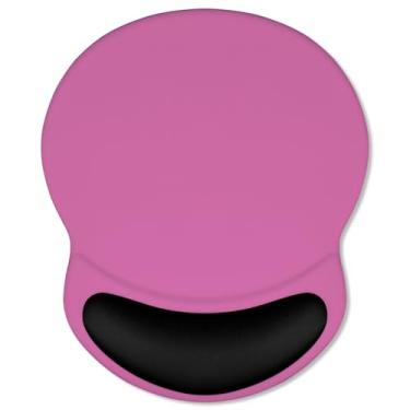 Imagem de ITNRSIIET Mouse pad ergonômico com descanso de pulso em gel confortável, base de poliuretano antiderrapante, superfície texturizada lisa, reduz a fadiga das mãos e a dor no pulso, 21 x 19 cm para