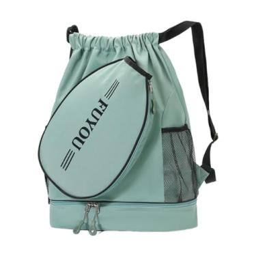 Imagem de KiBcsLic Bolsa de tênis, bolsa para raquete de badminton, mochila de armazenamento, mochila de academia, estojo para remo, para mochileiros, mulheres, homens, Verde