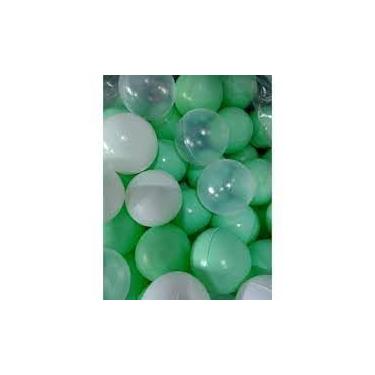 Imagem de CHASBRINK-100 UNIDADES DE BOLINHAS DE PISCINA VERDE ÁGUA,BRANCO E TRANSPARENTE, BRINQUEDO, INFANTIL, NÃO AMASSAM PLAYGROUND