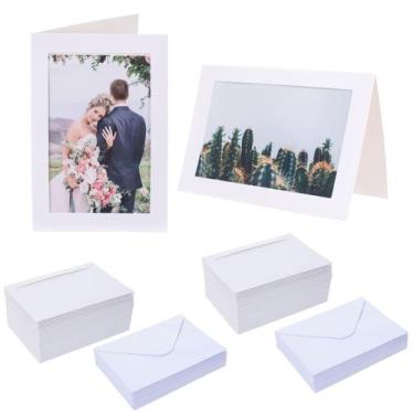 Imagem de Cartões de moldura fotográfica 4x6 Litpoetic 100 unidades com envelope