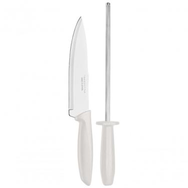 Imagem de Jogo De Facas Com Chaira Tramontina Plenus 2 Peças Off White