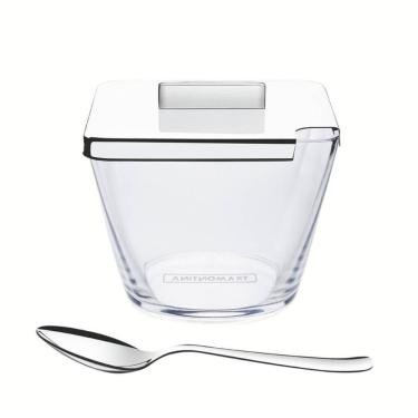 Imagem de Açucareiro Tramontina Quadrata Transparente Com Colher Aço Inox