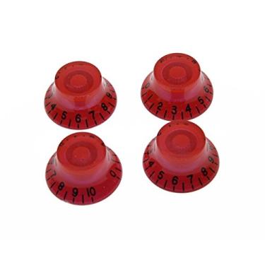 Imagem de Dopro 4 maçanetas de sino de guitarra com número LP vermelho com preto para Les Paul