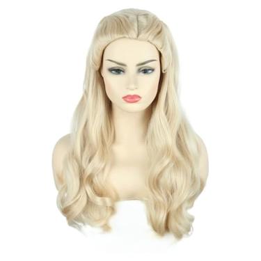 Imagem de Topcosplay Peruca feminina loira longa encaracolada ondulada cosplay cosplay peruca Glinda P2439