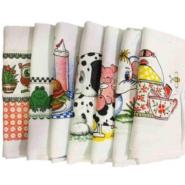 Imagem de Pano de Prato Santa Margarida Kit com 10 Peças - Estampas Sortidas