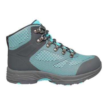 Imagem de Propet Bota feminina casual Conni bico redondo caminhada tornozelo salto baixo 2,5-5 cm - cinza, Aqua/cinza, 42