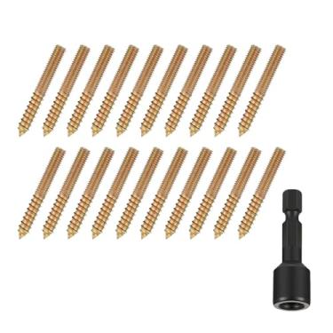 Imagem de shamjina 20 peças de parafusos de suspensão, parafusos auto-roscantes, ponta única, 5/16-18 x 2 polegadas, de haste roscados, de cabeça dupla