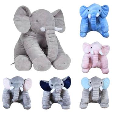Imagem de Pelúcia Para Bebê Elefante News Almofada Travesseiro Menino Menina 60 