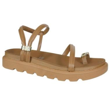 Imagem de Sandália Vizzano Flatform Dedo Rasteira Tratorada 6510.116, Camel, 37