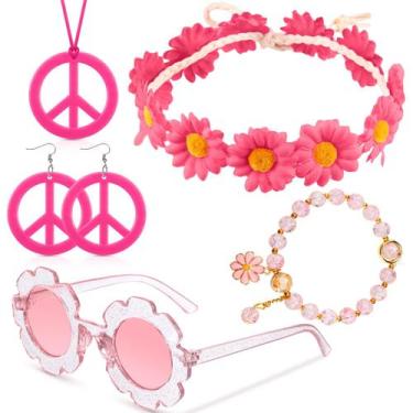 Imagem de Conjunto de acessórios para fantasias infantis Tondiamo Hippie, 5 peça