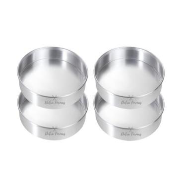 Imagem de Formas De Bolo Assadeiras 17 x 5 cm Fundo Fixo Kit 4 Peças - Dutra For