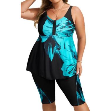 Imagem de Roupa de banho Rash Guard de duas peças Hanna Nikole Plus Size Green